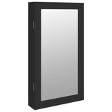 Mirror Jewellery Cabinet with LED Lights Wall Mounted Black 353230