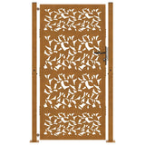 Garden Gate 100x175 cm Weathering Steel Leaf Design 4100967