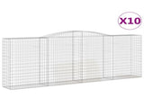 Arched Gabion Baskets 10 pcs 400x50x160/180 cm Galvanised Iron 3147043