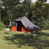 Tipi Tent with Roof Grey and Orange 364 x 281 x 257 cm Taffeta 42000974