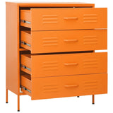 Chest of Drawers Orange 80x35x101.5 cm Steel 336201