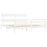 Bed Frame without Mattress White Super King Size Solid Wood 3195107