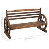 Bench Brown Solid Firwood Medium Fun Inlays Garden Bench 313891