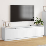 TV Cabinet with LED White 180 x 38 x 49 cm Engineered Wood 3376144