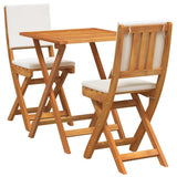 Bistro Set with Cushion 3 pcs Oil Natural Solid Acacia Wood 4105510