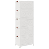 Stackable Storage Box with Wheels 5-Tier 75 L 64x40x179 cm 4012374