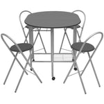 Five Piece Folding Dining Set MDF Black 243902