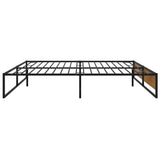 Bed Frame Black Powder-coated metal, melamine coated MDF 140x200 cm 324816
