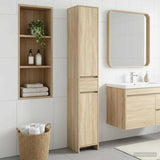 Bathroom Cabinet Sonoma Oak 30 x 33 x 190 cm Engineered Wood 890754