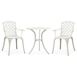 Bistro Set White Cast Aluminium Small Ergonomic Bistro Set 315593