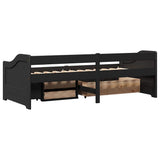 Day Bed with 3 Drawers without Mattress IRUN Black 90x200 cm 3314684