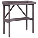 Plant Table with Shelf Grey 78x38x82.5 cm Solid Wood Fir 156351