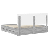 Bed Frame with Drawer Grey Sonoma 180 x 200 cm Engineer Wood 3412572
