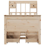 ZNTS Bookcase Bed without Mattress 90x200 cm Solid Wood Pine 3308930