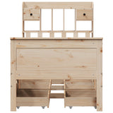 ZNTS Bookcase Bed without Mattress 90x200 cm Solid Wood Pine 3308930