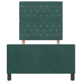 ZNTS Bed Frame Dark Green 90x200 cm Velvet 3344852