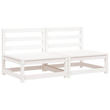 Garden Sofas Armless 2 pcs White 70x70x67 cm Solid Wood Pine 837922