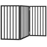 Dog Gate Foldable 3 Panels Black 150 cm Poplar Wood 352190