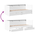 ZNTS Daybed with Drawers without Mattress White 100x200 cm 3280839