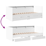 ZNTS Daybed with Drawers without Mattress White 100x200 cm 3280839