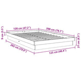 Bed Frame without Mattress 120x200 cm Solid Wood Oak 3315734