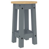 Bar Stools 2 pcs Grey Solid Wood Pine 4005700