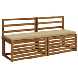 2-Piece Bench Cushions SOEST 2 pcs 100% Polyester Beige 949049