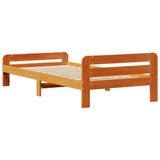 Bed Frame without Mattress Wax Brown 75x190 cm Small Single Solid Wood Pine 855498