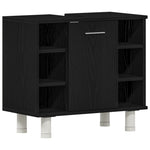 ZNTS Bathroom Furniture Set Set of 3 Black Oak Engineered wood 3333048