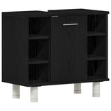 ZNTS Bathroom Furniture Set Set of 3 Black Oak Engineered wood 3333048