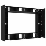 TV Cabinet Set 8 pcs Black Oak Engineered Wood 3332528