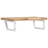 Basin Shelf Wall Mounted Steel and Solid Wood Acacia 3302810
