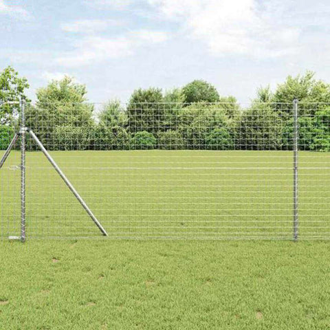 Fence Posts 12 pcs Silver Powder-coated steel 42012794
