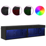 TV Cabinet Set 2 pcs Black Oak 60 x 30 x 30 cm Engineered Wood 882965