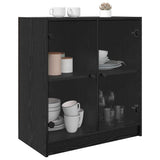 Side Cabinet Black Oak 68 x 37 x 75.5 cm Engineered Wood 886248