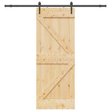 Sliding Door NARVIK Natural and Black 80 x 210 cm 3445248