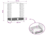 Raised Bed with Trellis and Roof Black 124 x 40 x 125 cm PP 42032527