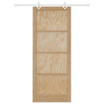 Sliding Door Manual Natural and white 93 x 232 cm 3333574