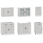 ZNTS 7 Piece Kitchen Cabinet Set Kalmar Grey Sonoma Engineered Wood 3314757