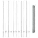 Welded Wire Fence with Posts 25 x 1.5 m Galvanised Steel Silver 3336372