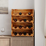 ZNTS Wine Racks 4 pcs for 16 Bottles Solid Mahogany Wood 244491