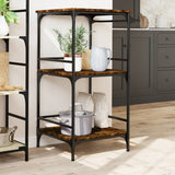 Kitchen Trolley Smoked Oak 60.5x50x105 cm Engineered Wood 842338