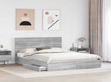 Storage Bed Grey Sonoma 150 x 200 cm Engineered Wood 3411199