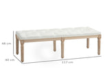 Vintage French Look Bed End Bench - Cream White T3398P343298