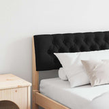 Upholstered Headboard Black 200 cm Solid Pine Wood 879156