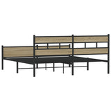 Metal Bed Frame without Mattress Sonoma Oak 193x203 cm 3308506