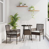 Garden Dining Set 3 pcs Brown Poly rattan 3334943