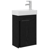 Bathroom Vanity Unit with Tap Black Oak 40.5 x 22.5 x 62 cm 889522