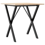 ZNTS Dining Table X-Frame 60x60x75 cm Solid Wood Pine and Steel 3282692