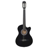 Western Classical Cutaway Guitar with 6 Strings Black 38" 70132